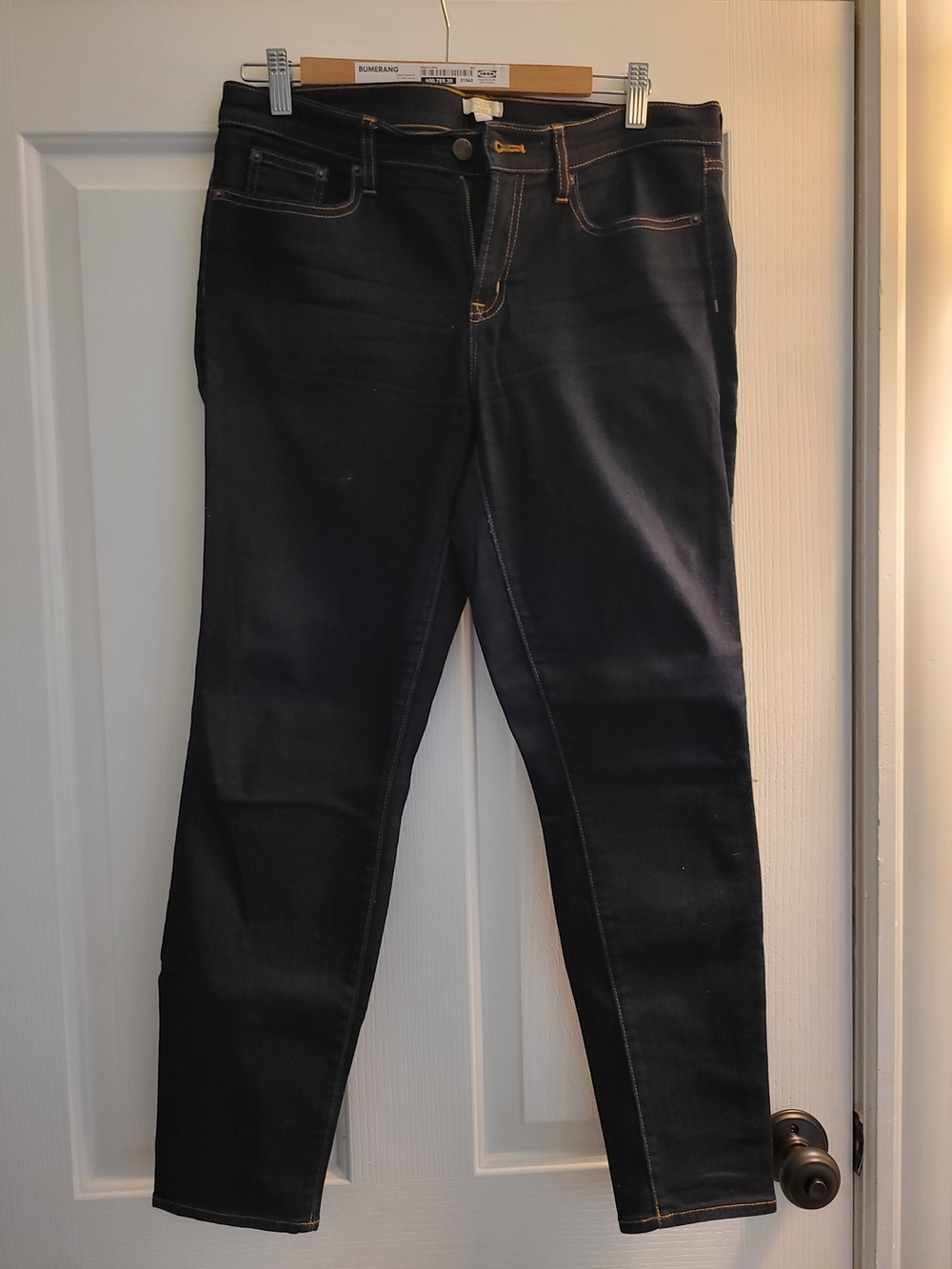 J. Crew Dark Indigo Skinny Jeans with Contrast Stitching